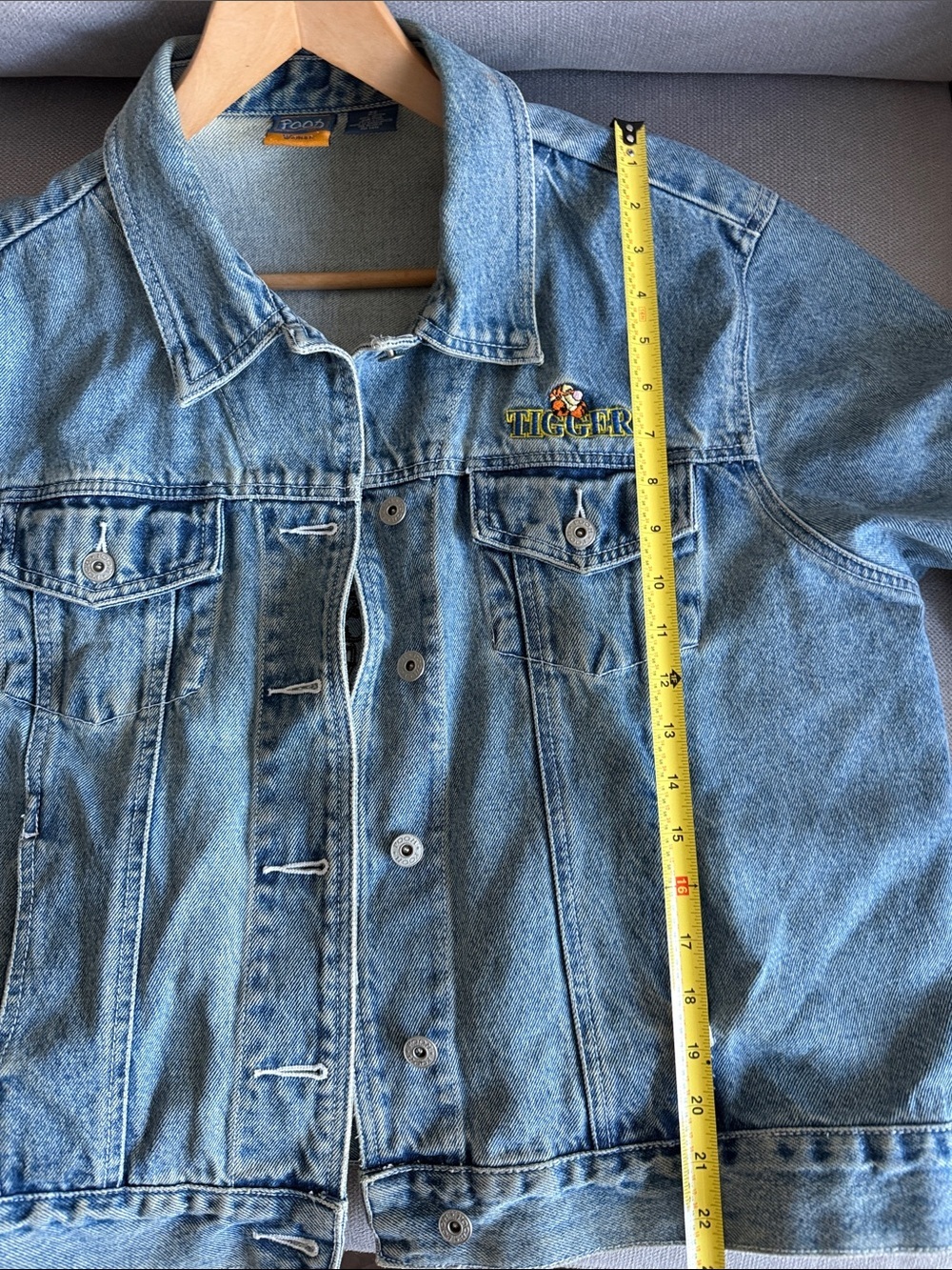 Vintage Disney Tiger Light Wash Denim Jacket  Embroidered Label Size 2X - Picture 5 of 10